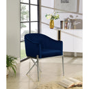  Color_Navy -- Xavier Navy Velvet Upholstered Dining Chair IMAGE 2