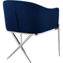  Color_Navy -- Xavier Navy Velvet Upholstered Dining Chair IMAGE 3