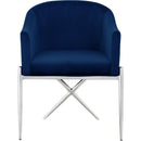  Color_Navy -- Xavier Navy Velvet Upholstered Dining Chair IMAGE 4