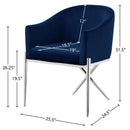  Color_Navy -- Xavier Navy Velvet Upholstered Dining Chair IMAGE 5