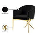 Meridian Xavier Black Velvet Dining Chair IMAGE 6