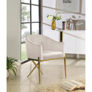  Color_Cream/ Gold -- Xavier Cream Velvet Upholstered Dining Chair IMAGE 2