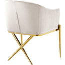  Color_Cream/ Gold -- Xavier Cream Velvet Upholstered Dining Chair IMAGE 3