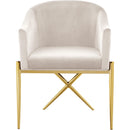  Color_Cream/ Gold -- Xavier Cream Velvet Upholstered Dining Chair IMAGE 4