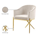  Color_Cream/ Gold -- Xavier Cream Velvet Upholstered Dining Chair IMAGE 6