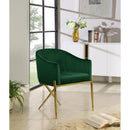  Color_Gold/ Green -- Xavier Green Velvet Upholstered Dining Chair IMAGE 2