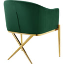  Color_Gold/ Green -- Xavier Green Velvet Upholstered Dining Chair IMAGE 3