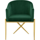  Color_Gold/ Green -- Xavier Green Velvet Upholstered Dining Chair IMAGE 4
