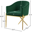  Color_Gold/ Green -- Xavier Green Velvet Upholstered Dining Chair IMAGE 5