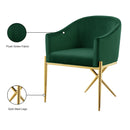  Color_Gold/ Green -- Xavier Green Velvet Upholstered Dining Chair IMAGE 6