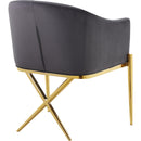  Color_Gold/ Grey -- Xavier Grey Velvet Upholstered Dining Chair IMAGE 3