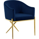  Color_Navy -- Xavier Navy Velvet Upholstered Dining Chair IMAGE 1