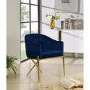  Color_Navy -- Xavier Navy Velvet Upholstered Dining Chair IMAGE 2