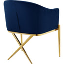  Color_Navy -- Xavier Navy Velvet Upholstered Dining Chair IMAGE 3