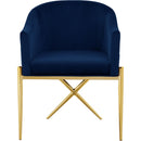  Color_Navy -- Xavier Navy Velvet Upholstered Dining Chair IMAGE 4