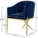  Color_Navy -- Xavier Navy Velvet Upholstered Dining Chair IMAGE 5