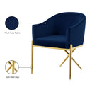  Color_Navy -- Xavier Navy Velvet Upholstered Dining Chair IMAGE 6