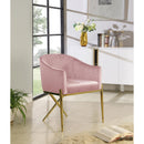  Color_Gold/ Pink -- Xavier Pink Velvet Upholstered Dining Chair IMAGE 2