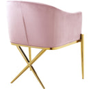  Color_Gold/ Pink -- Xavier Pink Velvet Upholstered Dining Chair IMAGE 3