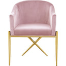  Color_Gold/ Pink -- Xavier Pink Velvet Upholstered Dining Chair IMAGE 4