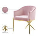  Color_Gold/ Pink -- Xavier Pink Velvet Upholstered Dining Chair IMAGE 6