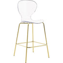  Color_Gold -- Clarion Gold Lucite Seat And Metal Base Counter Stool IMAGE 1