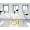  Color_Gold -- Clarion Gold Lucite Seat And Metal Base Counter Stool IMAGE 2