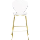  Color_Gold -- Clarion Gold Lucite Seat And Metal Base Counter Stool IMAGE 3