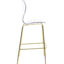  Color_Gold -- Clarion Gold Lucite Seat And Metal Base Counter Stool IMAGE 4