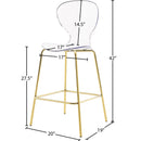  Color_Gold -- Clarion Gold Lucite Seat And Metal Base Counter Stool IMAGE 6