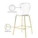  Color_Gold -- Clarion Gold Lucite Seat And Metal Base Counter Stool IMAGE 7
