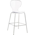  Color_Chrome -- Clarion Chrome Lucite Seat And Metal Base Counter Stool IMAGE 1