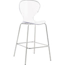  Color_Chrome -- Clarion Chrome Lucite Seat And Metal Base Counter Stool IMAGE 1