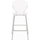  Color_Chrome -- Clarion Chrome Lucite Seat And Metal Base Counter Stool IMAGE 3