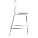 Color_Chrome -- Clarion Chrome Lucite Seat And Metal Base Counter Stool IMAGE 4