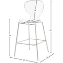  Color_Chrome -- Clarion Chrome Lucite Seat And Metal Base Counter Stool IMAGE 6