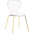 Color_Gold -- Clarion Gold Lucite Seat And Metal Base Dining Chair IMAGE 1
