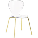  Color_Gold -- Clarion Gold Lucite Seat And Metal Base Dining Chair IMAGE 1