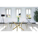  Color_Gold -- Clarion Gold Lucite Seat And Metal Base Dining Chair IMAGE 2