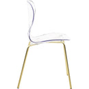  Color_Gold -- Clarion Gold Lucite Seat And Metal Base Dining Chair IMAGE 4