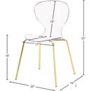  Color_Gold -- Clarion Gold Lucite Seat And Metal Base Dining Chair IMAGE 6