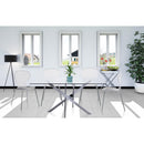  Color_Chrome -- Clarion Chrome Lucite Seat And Metal Base Dining Chair IMAGE 2