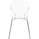  Color_Chrome -- Clarion Chrome Lucite Seat And Metal Base Dining Chair IMAGE 3