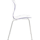  Color_Chrome -- Clarion Chrome Lucite Seat And Metal Base Dining Chair IMAGE 4