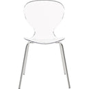  Color_Chrome -- Clarion Chrome Lucite Seat And Metal Base Dining Chair IMAGE 5