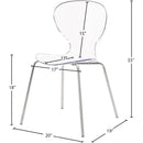  Color_Chrome -- Clarion Chrome Lucite Seat And Metal Base Dining Chair IMAGE 6