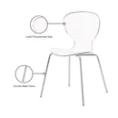 Color_Chrome -- Clarion Chrome Lucite Seat And Metal Base Dining Chair IMAGE 7