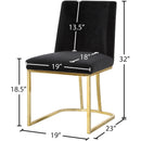Meridian Heidi Black Velvet Dining Chair IMAGE 5
