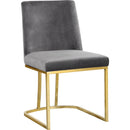  Color_Gold/ Grey -- Heidi Grey Velvet Upholstered Dining Chair IMAGE 1