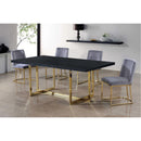  Color_Gold/ Grey -- Heidi Grey Velvet Upholstered Dining Chair IMAGE 2